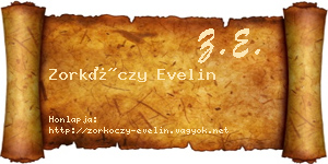 Zorkóczy Evelin névjegykártya